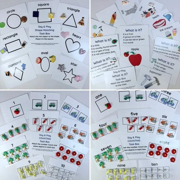 Preschool Activity Set with Mini Objects – 16 Learning Activities Case